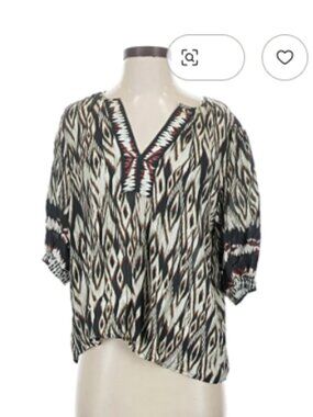 Batik blouse by Velvet by Graham and Spencer, XS but fits 37" bust